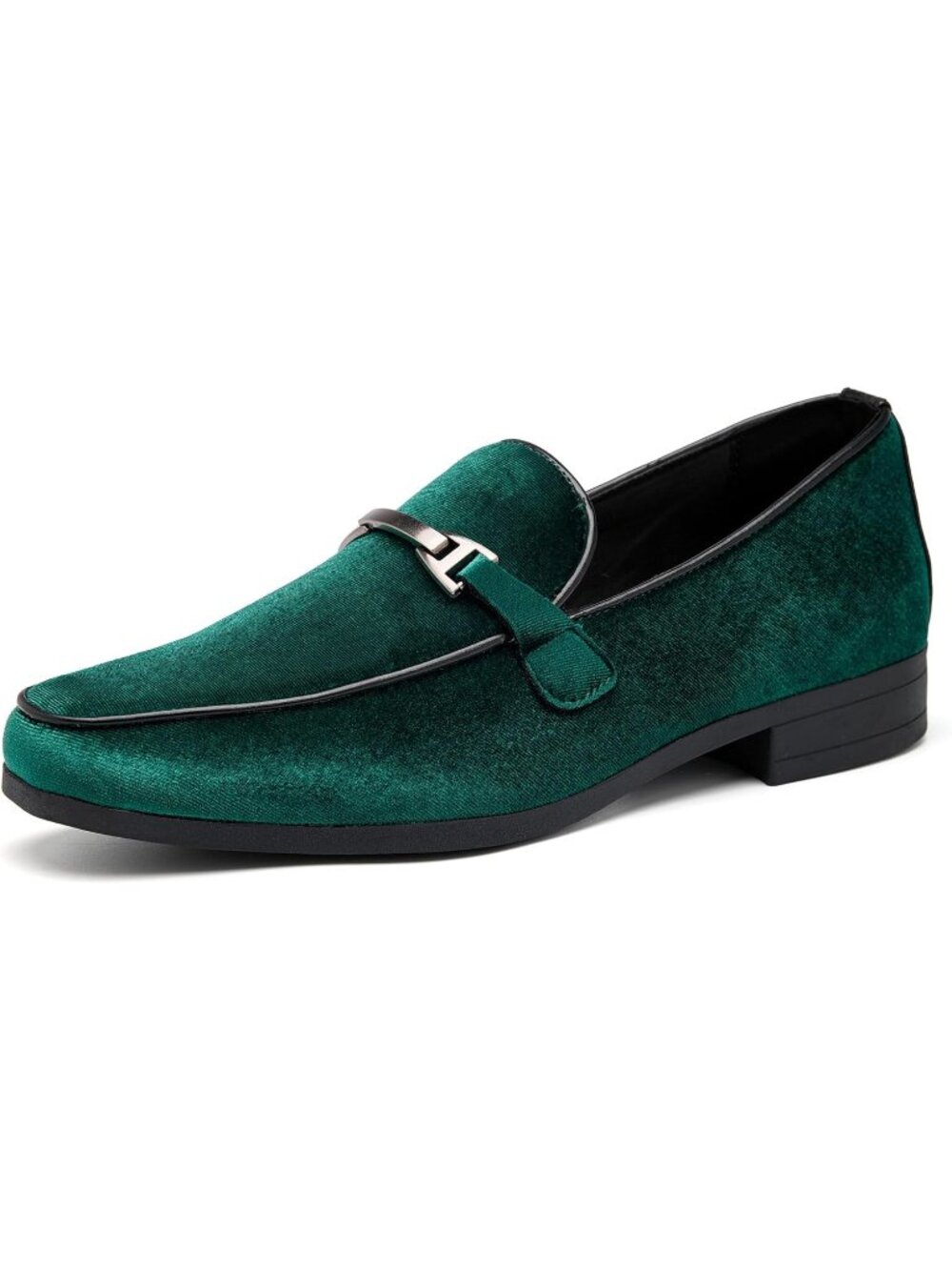 Men's Green Velvet Loafers Slip-On Comfortable Formal Dress Shoes Casual
